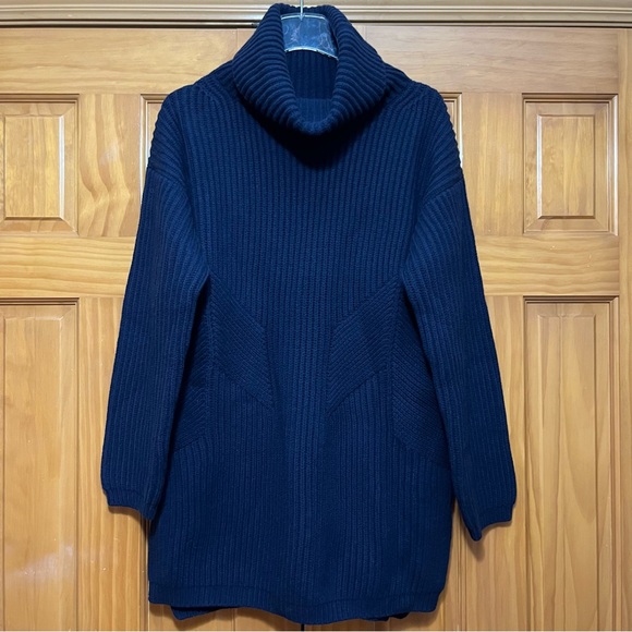 Thakoon Navy Blue Chunky Turtleneck Wool Sweater Size Small NWT
